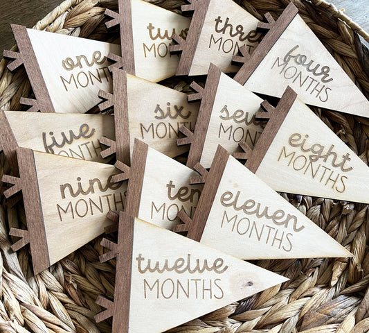 Pennant Flag Monthly Milestone Marker