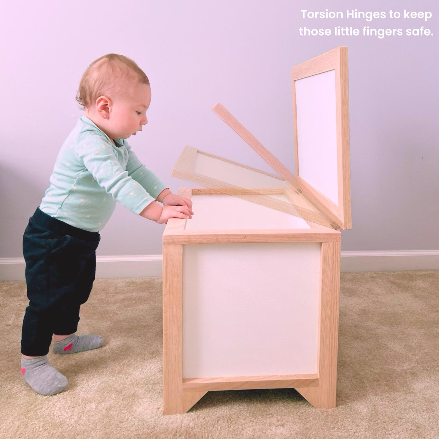 Rainbow Name Personalized Wood Toy Box