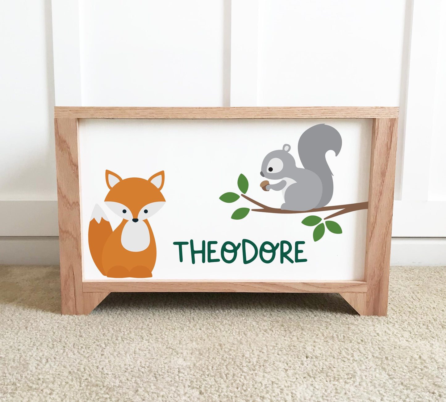 Woodland Animals Personalized Toy Box