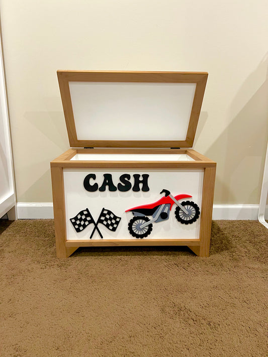 Large Dirt Bike Toy Chest (Website Exclusive Design)