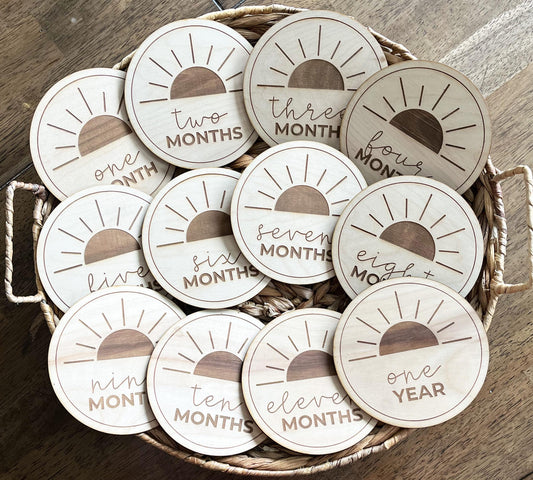 Boho Sun Monthly Milestone Markers