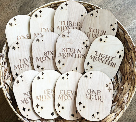 Starry Baby Monthly Milestone Markers
