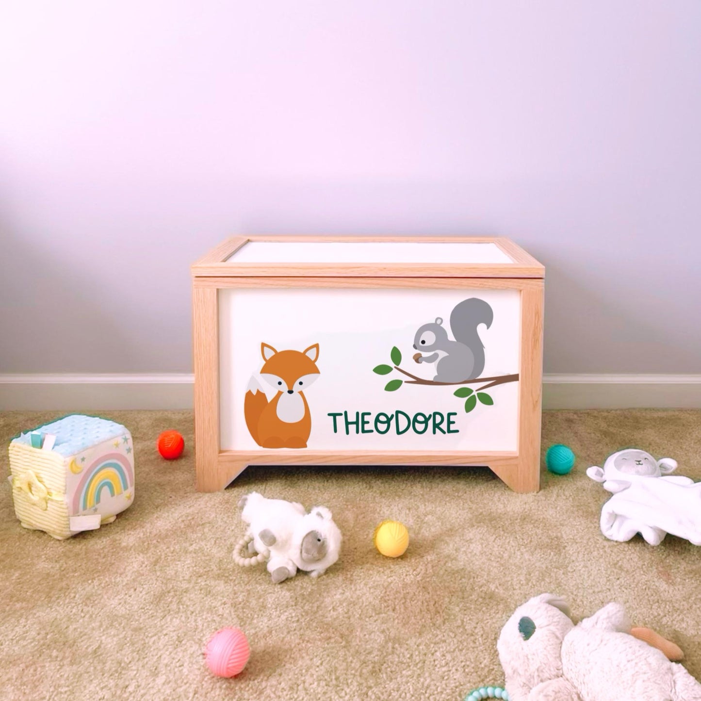 Woodland Animals Personalized Toy Box