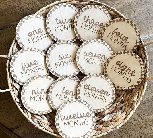 Checkered Pattern Monthly Milestone Marker