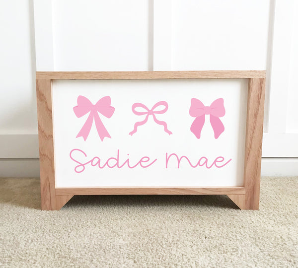 Coquette bow baby girl decor