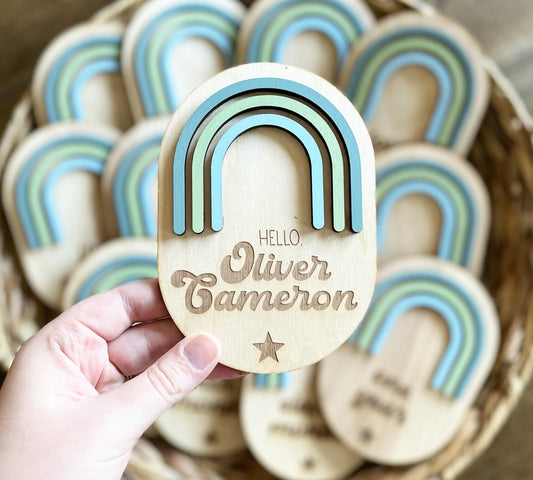 Retro Rainbow Monthly Milestone Marker