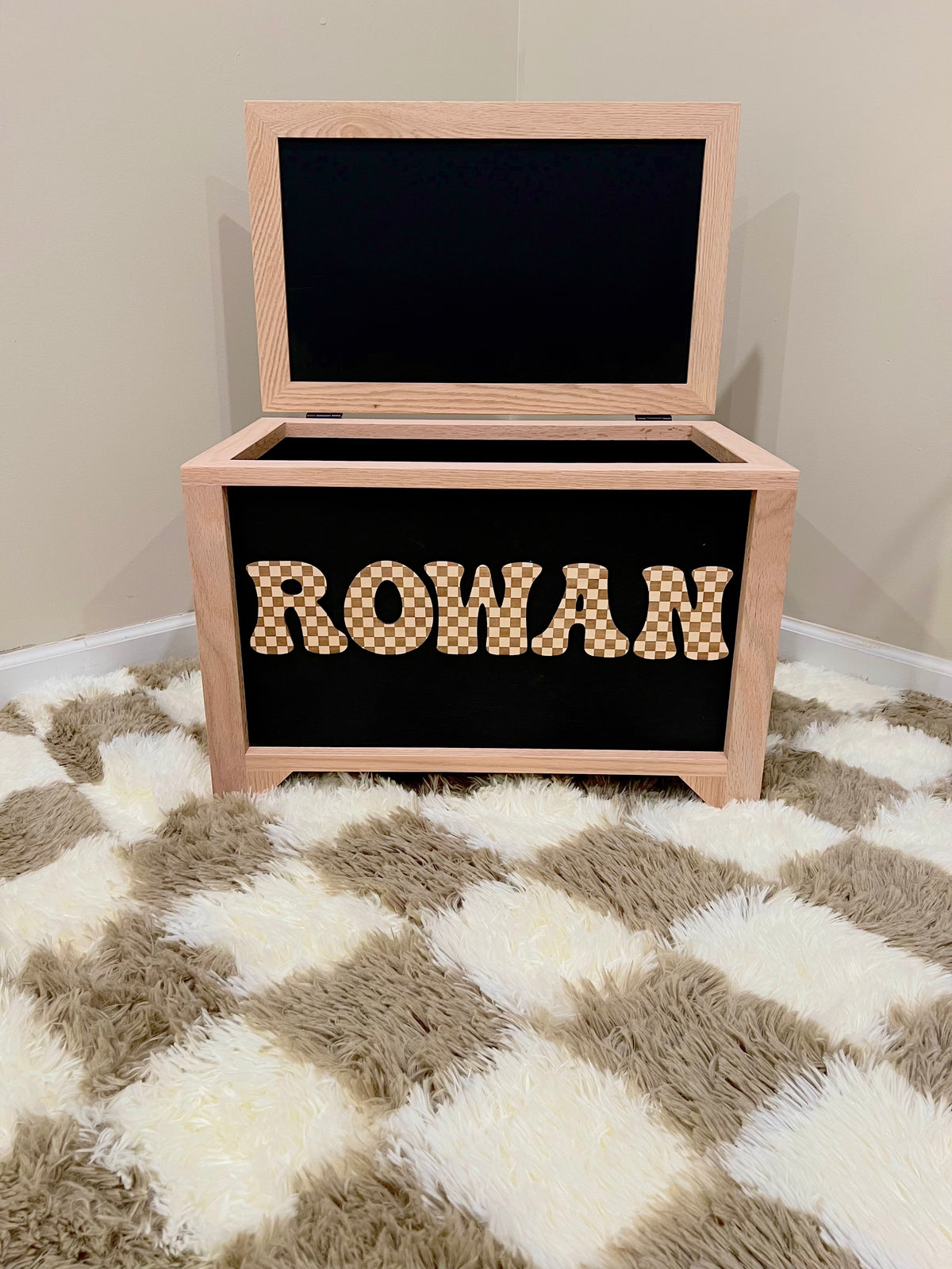 Checkered Letter Toy Chest