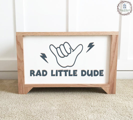 Rad Little Dude Personalized Wood Toy Box