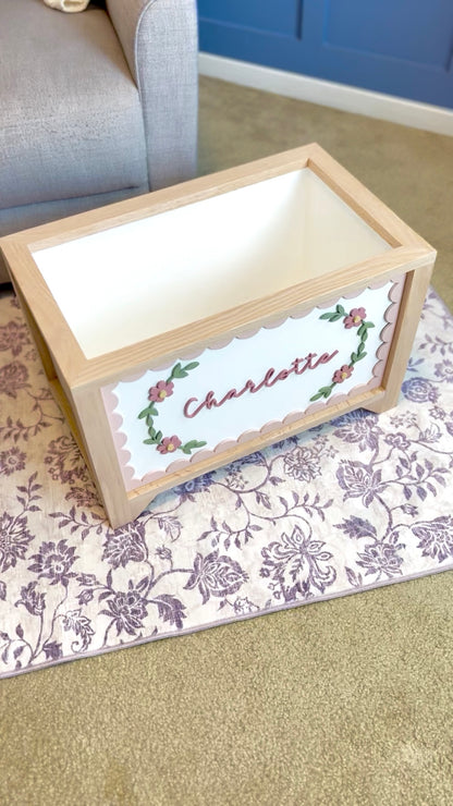 Flowers with Scallops Toy Chest