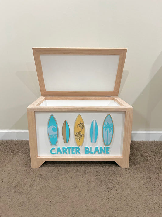 Retro Surfboards Toy Chest