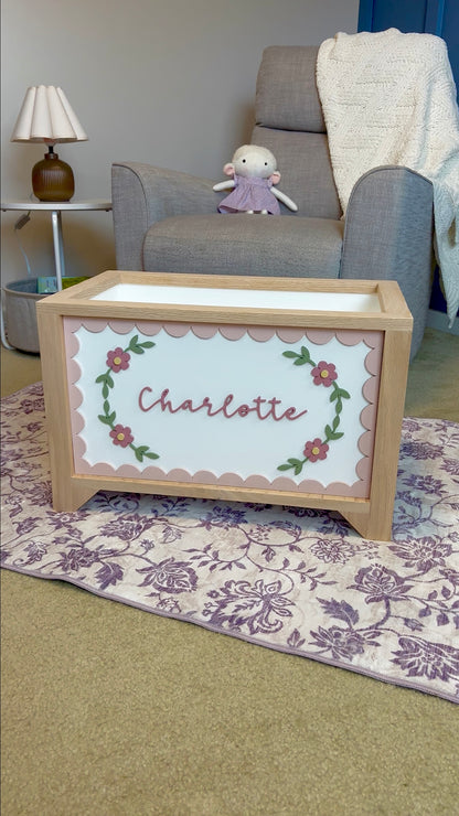 Flowers with Scallops Toy Chest