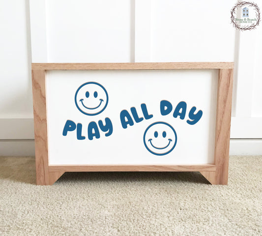 Play All Day Personalized Wood Toy Box