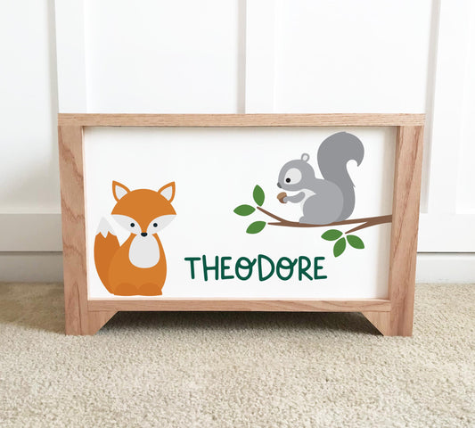 Woodland Animals Personalized Toy Box
