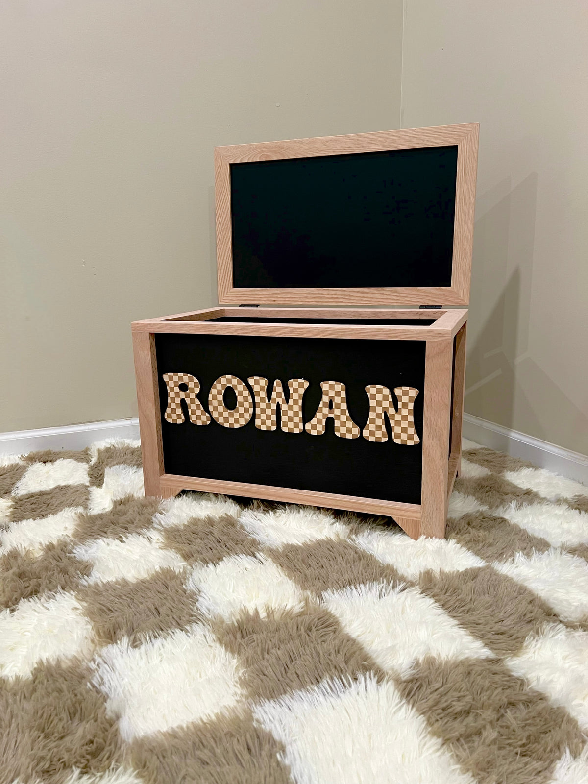 Checkered Letter Toy Chest
