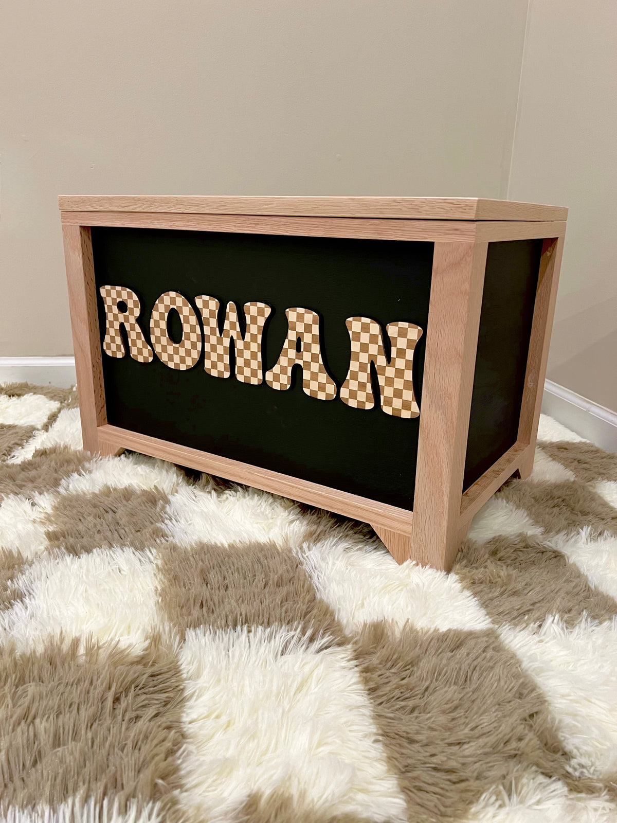 Checkered Letter Toy Chest