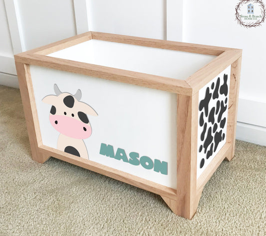 Cow with Name Toy Chest