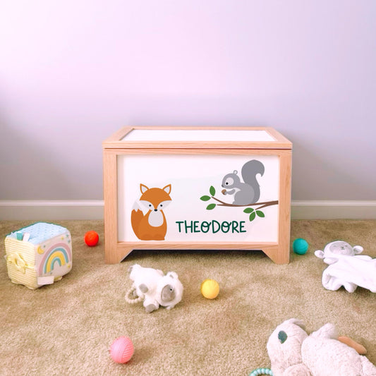 Woodland Animals Personalized Toy Box
