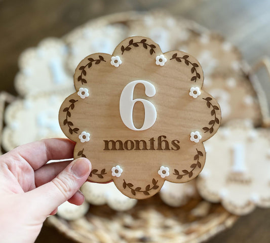 Floral Monthly Milestone Marker
