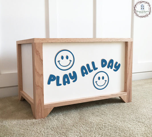 Play All Day Personalized Wood Toy Box