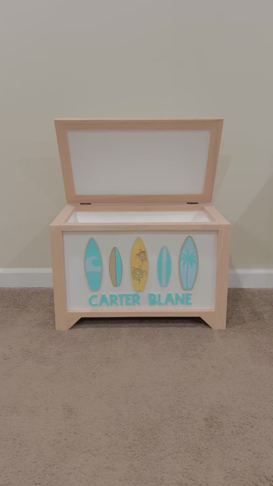 Retro Surfboards Toy Chest