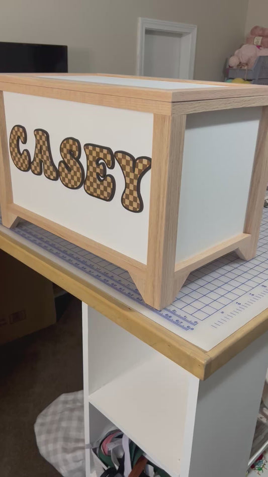 Checkered Letter Toy Chest
