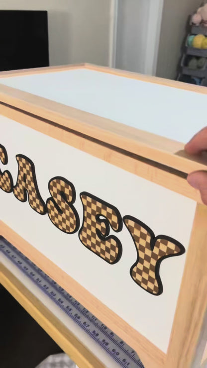 Checkered Letter Toy Chest